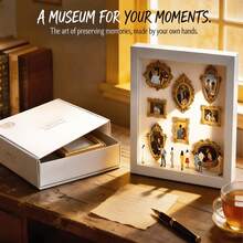 1 set DIY Mini Museum Silhouette Box - Fira dina värdefulla minnen på ett unikt sätt, Shadow Box-ramkit med anpassningsbar fotodisplay och miniatyrfigurer, personlig unik memorabilia-dekor - Flerfärgad - Visa 3