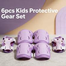 BAT DEICIDE 6-In-1 Kids Protective Gear Set For Ages 2-10, CPSIA Certified Knee Pads Elbow Pads Wrist Guards, Durable Full Protection For Skateboarding Cycling Scooter Roller Skating Balance Bike - Lilac Purple - View 1