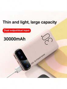 Nguồn điện di động sạc nhanh 30000mAh, pin dự phòng dung lượng cao với màn hình hiển thị kỹ thuật số, 1 cổng USB-C/2 cổng USB, đầu ra kép, nhẹ và nhỏ gọn, phù hợp cho văn phòng, du lịch, nhà cửa, hoạt động ngoài trời, phát trực tiếp, quà tặng hoàn hảo, trạm sạc ngoài trời, thiết kế thiết bị thời trang, bộ sạc dung lượng cao, quà tặng tốt nghiệp, ngày lễ tưởng niệm, khởi đầu mùa hè. - màu đen - Xem 7