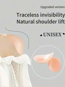 1/2/3 Pairs Elegant Invisible Silicone Shoulder Pads, Rectangular Shoulder Pads, Fake Shoulder Pads, Non-Slip Shoulder Pads, Narrow Shoulder Pads, Unisex Silicone Shoulder Pads, Anti-Slip, Self-Adhesive, Transparent Silicone, Suitable For Men And Women Sloping Shoulders, High And Low Collar Suits, T-Shirts - Multicolor - View 4