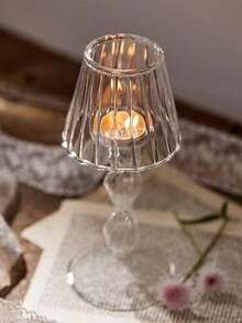 European Style Transparent Glass Candle Holder, Striped Pedestal Candle Holder, Creative Home Decor For Wedding - A (Twist) - View 6