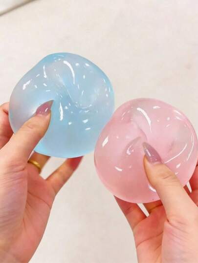 4件套减压挤压玩具，6厘米椰子油慢回弹减压玩具 - 感官桌面焦虑缓解玩具，柔软可拉伸圆形减压桌面玩具，可爱又有趣，适合成人聚会、办公室、家庭、返校季、家居装饰、派对装饰、派对礼品，是节日礼物、可爱礼物、女士礼物、生日礼物、趣味可爱小物和派对填充物的理想之选，适用于节日派对/母亲节/毕业典礼。