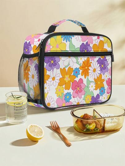 New Fashionable Casual Dreamy Butterfly Themed Insulated Soft Lunch Bag, Back To School Unicorn Starry 2D Print Lunch Box Bag. Non-Food Contact, Leak-Proof Cooler Bag, Office Worker Daily Bento Bag, Outdoor Camping Portable Meal Pack, Reusable, Great Gift For Young Girls, Ladies Cosmetic Bag, Holiday & Birthday Present