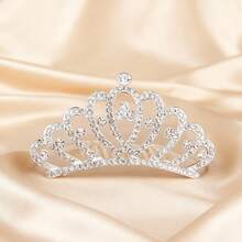 1pc Fashionable Modern Sparkling Elegant Crown Decor Hair Clip, Suitable For Party, Holiday, Gift To Friends And Family, Daily Wear - Silver - View 1