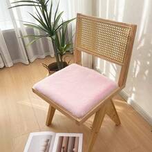 Soft Faux Rabbit Fur Chair Cushion. Thick Luxury Faux Rabbit Fur Seat Pad, Office Chair Cushion, Dining Chair Pad Decor - 1PC - View 6