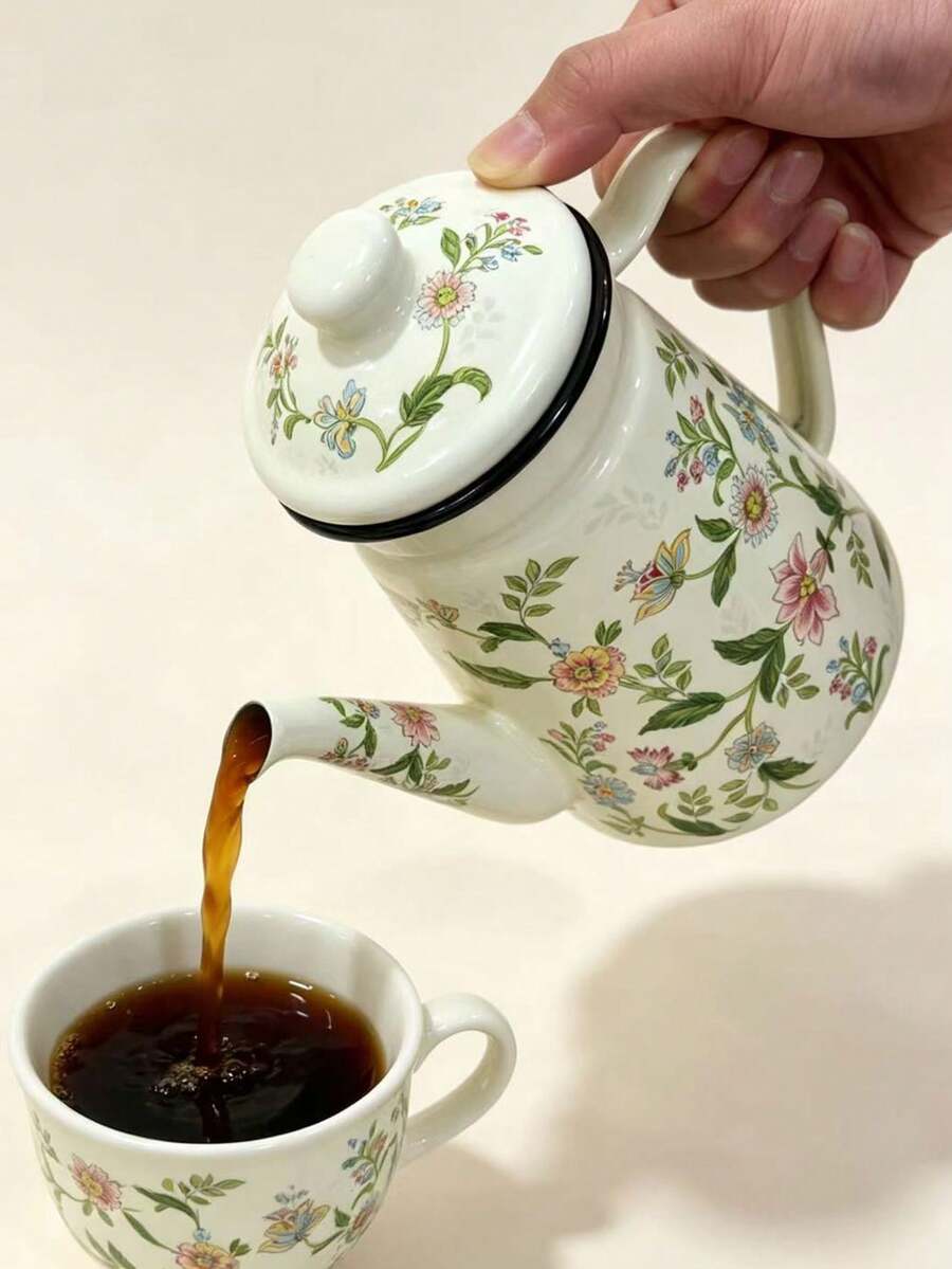 1个搪瓷咖啡壶,奶茶壶,耐热水壶,搪瓷壶,奶壶,茶壶,家用搪瓷茶壶,细口咖啡壶,油壶,水壶,适用于所有炉灶,可加热,多色家用手动滴滤咖啡壶,适用于所有炉灶,可加热,搪瓷水壶,冷水壶,开水壶 - 多色咖啡壺 - 查看 1
