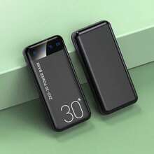 Nguồn điện di động sạc nhanh 30000mAh, pin dự phòng dung lượng cao với màn hình hiển thị kỹ thuật số, 1 cổng USB-C/2 cổng USB, đầu ra kép, nhẹ và nhỏ gọn, phù hợp cho văn phòng, du lịch, nhà cửa, hoạt động ngoài trời, phát trực tiếp, quà tặng hoàn hảo, trạm sạc ngoài trời, thiết kế thiết bị thời trang, bộ sạc dung lượng cao, quà tặng tốt nghiệp, ngày lễ tưởng niệm, khởi đầu mùa hè. - màu đen - Xem 9