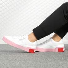 Puma Cali 女款厚底金色Logo休闲运动鞋 369155-02 - 白粉紅色 - 查看 3