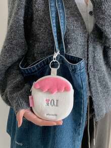 Bolsa de peluche con forma de fresa linda, monedero con cremallera portátil con llavero, mini bolsa de cosméticos de viaje - Multicolor - Ver 10