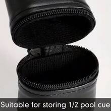 A Billiard Stick Storage Box, Durable Double Hole Table Club Holder, Portable Protective PU Bag, Billiard Accessories - Black - View 3