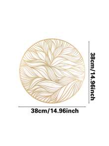 1/4/6pcs Creative Line Wave PVC Gold Foil Placemats & Coasters, Suitable For Home Dining Table Decor, Tea Cup Heat Insulation Pads, Protect Tabletop, Home Kitchen Tea House Coasters, Minimalist Style Coasters, Wedding Holiday Party Coasters - Multicolor - View 7