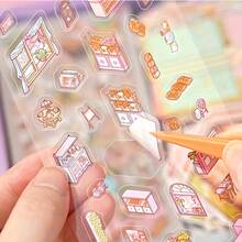 100pcs Cute Small Scene Stickers, 50 3D Scene Themes, Suitable For Diary, Scrapbooking, Stress Relief, DIY Decor, Gift Box Scrapbook Supplies - One Size - View 9