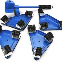 家具升降搬运器及4件套铁质家具滚轮，重型家具搬运工具，最大承重300公斤/660磅，360°旋转垫，方便重新设计和调整客厅沙发摆放位置 - 多款式 - 查看 14