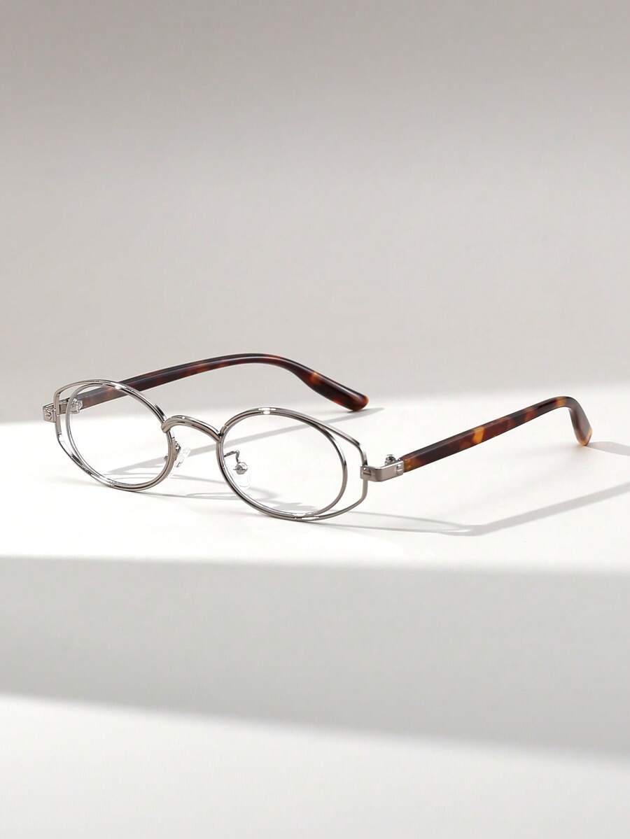 1 Pair Women's Cat Eye Metal Frame Personalized Street Style High Quality Fashion Glasses - Clear - View 1