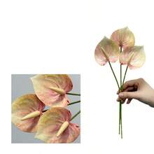 3pcs Realistic Touch 3D Red Anthurium Artificial Flowers - Red Flamingo Lily Faux Flowers, Suitable For Wedding Bouquets And Home Decor | Lifelike Touch Wedding Floral Arrangements And Table Centerpieces - Multicolor - View 14