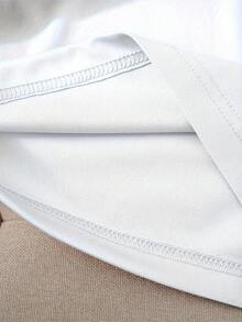 Camiseta para mujer con bonita estampado de huella de pata - Top de verano de manga corta y cuello redondo con perro y pata, tela de elasticidad media adecuada para ropa casual, blusa con temática de mascotas lavable aáquina - Blanco - Ver 5