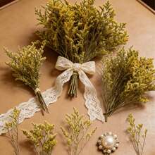 25/52/102/298 Pcs Artificial White Mini Baby's Breath Flowers, Ivory Flowers In Vase For Wedding, Home, Office, Party, Garden, Card Making, DIY Decor - Yellow - View 5