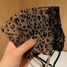 Máscara protectora de mujer con estampado de leopardo a la moda, proporciona protección UV, cubierta facial protectora del sol con estilo adecuada para primavera y verano - Multicolor - Ver 2