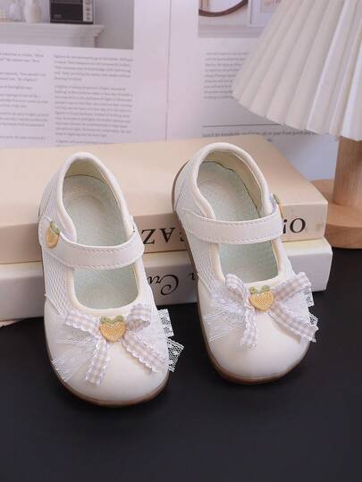2026 Spring/Autumn New Girls' Princess Shoes, Soft Sole Non-Slip Children Leather Shoes, Cute Bow Decor Shoes For Little Girls