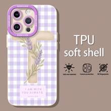Funda para teléfono con estampado de cruz lavanda, compatible con Samsung, Apple, VIVO, OPPO,  y Honor. Fabricada en TPU, ofrece protección contra golpes y caídas. Un regalo ideal para amigos y familiares. - Blanco antiguo - Ver 2