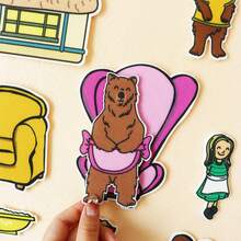 hoojojo 14Pcs Goldilocks Three Bears Felt Story Set, Fairy Tale Storytelling Role Play Props, Interactive Reading Literacy Imagination Cognitive Story Game, Learning Supplies Stationery Home Gift Back To School - Multicolor - View 5