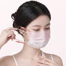 20pcs Butterfly-Shaped Disposable Face Masks, Cute Tulip Pattern, 3-Ply Sun Protection, Individually Wrapped, Slim Face Effect For Outdoor Use School - Multicolor - View 2