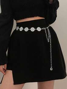 1pc Boho Sun-Shaped Iron Alloy Waist Chain, Suitable For Pants And Skirts In Summer - A - View 4