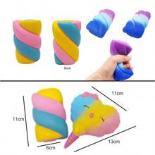 1pc Colorful Squishy Cotton Candy, Fidget Toy For ADHD, Autism, Stress Relief, Slow Rebound, Gift For Back To School, Birthday, Easter, Christmas - Multicolor - View 2