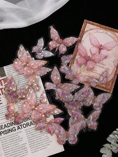 20 piezas Pegatinas con diseño de mariposa, pegatinas decorativas de uso múltiple y creativas para decorar cuentas de mano, útiles escolares, vuelta al cole