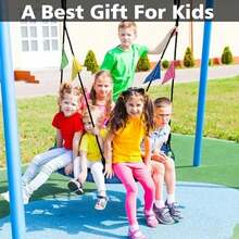 HeyZoo 48 Inch Tree Swing, Larger Saucer Flying Swing For Whole Family, 900lbs Weight Capacity, With Adjustable Hanging Straps, For Outdoor Playground, Gifts For Kids, Blue - 48 inch - Xem 4