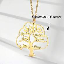 1 chiếc vòng cổ mặt dây chuyền hình đám mây khắc tên theo yêu cầu, vòng cổ nhiều tên hình cây cá nhân hóa, có thể tùy chỉnh 1-6 tên, mặt dây chuyền khắc tên thành viên gia đình bằng thép không gỉ, quà tặng Ngày của Mẹ, trang sức nữ, vòng cổ nhiều tên tùy chỉnh, quà tặng cá nhân hóa. - Nhiều màu - Xem 6