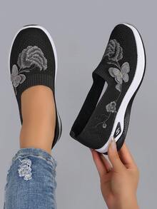 STEPREACH Giày thể thao nữ thường ngày mới, chất liệu lưới, thoáng khí và thoải mái, thiết kế khoét rỗng, thời trang, nhẹ, bền và mềm mại. - màu đen - Xem 7
