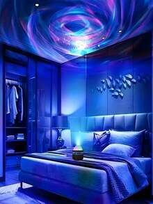1pc Aurora Starry Sky Projection Lamp, LED Rotating Aurora Ceiling Light, Remote Control Galaxy Projection Lamp, USB Powered Nebula Projection Light, Suitable For Party, Holiday, Valentine's Day, Bedroom, Room, Ceiling, Wall, Living Room, Birthday Decoration - Multi-color light - View 15