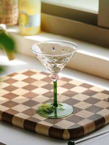 创意果汁鸡尾酒杯、高品质酒吧用具、马提尼杯、三角甜点杯、波点马提尼杯、鸡尾酒杯、创意高脚杯、调酒师玻璃器皿 - 彩色 - 查看 2