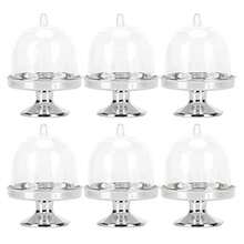 TOPINCN Candy Box 12 Set Mini Candy Box Cake Stand Cupcake Candy Display Plate con Tapa Suministros para Fiestas Astilla - como en la imagen - Ver 7
