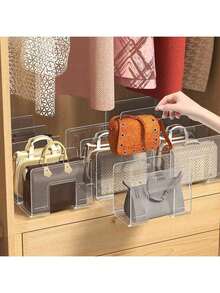 1 cái vách ngăn túi nhựa trong suốt, kệ đựng đồ trong tủ quần áo bằng acrylic, giá đựng túi xách, giá đựng ví trong suốt - Trong sáng - Xem 7