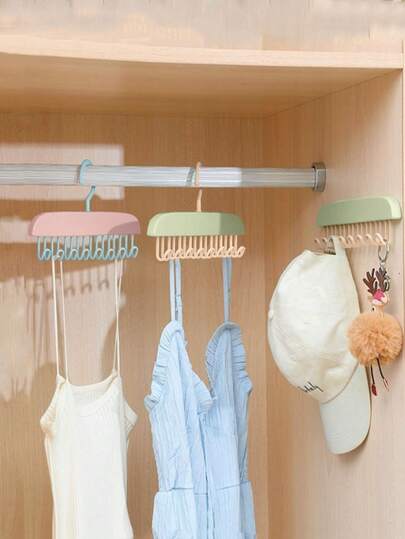 360° Étagère de rangement multifonction pivotante pour lingerie, Organisateur de penderie à 8 crochets ondulés, Support de rangement antidérapant pour soutiens-gorge, camisoles, sous-vêtements, ceintures, écharpes et cravates