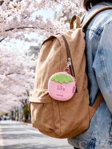 Bolsa de peluche con forma de fresa linda, monedero con cremallera portátil con llavero, mini bolsa de cosméticos de viaje - Multicolor - Ver 11