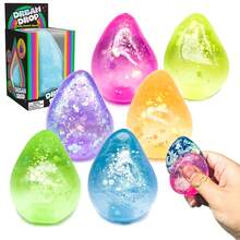 3pcs Colorful Water Drop Style Squeeze Toys - Soft And Bouncy Glitter Water Drops, With A Soft, Squishy Texture, Perfect For Office Desk Decoration, Classroom Prizes, And Holiday Gifts (Random Colors). Fun Design, TPR Material, Flexible Texture - 彩色柔軟的小水滴 - 查看 6