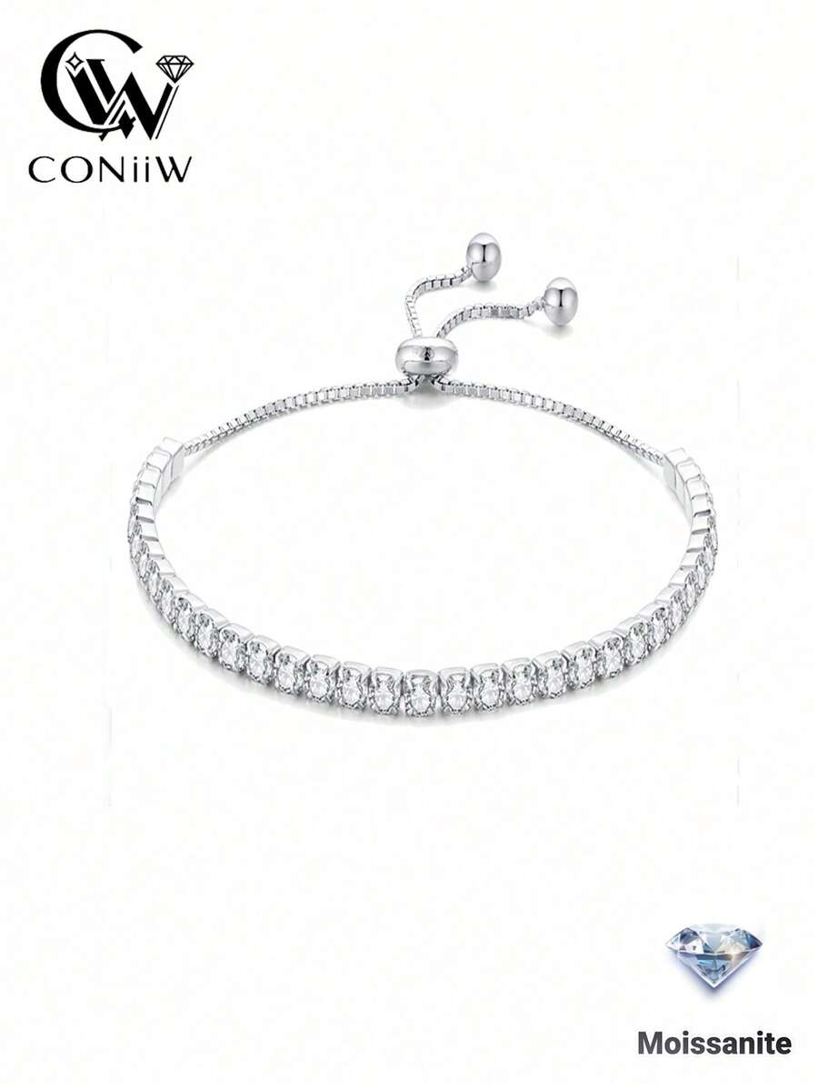 ConiiW Vòng tay tennis "Starlight" bằng bạc Sterling 925 đính đá Moissanite 3.5ct - Sản phẩm mới. Sở hữu thiết kế thời trang và thanh lịch, chiếc vòng tay này toát lên vẻ sáng tạo cao cấp và cá tính riêng biệt.