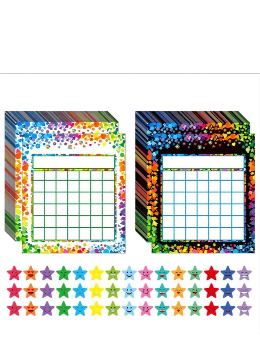 40/80/120张学生课堂教学激励卡，贴纸奖励表 - 多色(隨機髮) - 查看 1