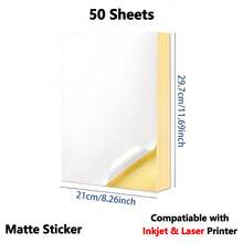 A4 Fluorescent Self-Adhesive Sticker, Laser Printable Stickers, Adhesive Label Paper, Self-Adhesive Poster, Printable, Handwriteable, And Postable - View 15