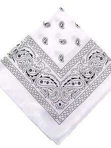 Premium Printed Bandana Scarf - Classic Style And Total Versatility - White - View 5