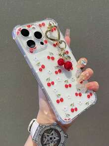 1个透明樱花吊坠手机壳，带樱花吊坠，适用于 17/17Air/17Pro/17ProMax/16/16Pro/16Plus/16ProMax/15/14/13/12/11/13、14 Pro Max、11，柔软TPU材质，防震防摔。 - 無色 - 查看 2