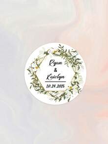 Pegatinas personalizables con texto para fiesta de boda, etiquetas decorativas de tubo de burbujas transparentes. Pegatinas personalizables para recuerdos de boda, etiquetas de agradecimiento floral para regalos de fiesta de compromiso/boda - Multicolor - Ver 68