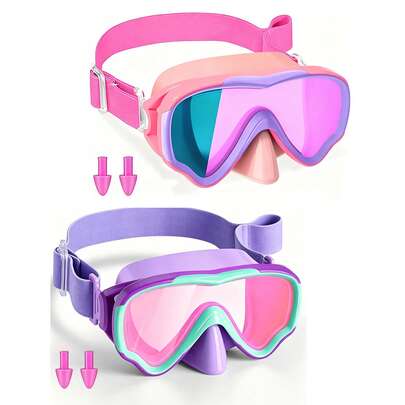 1/2pcs Kids Swimming Goggles With Fabric Strap, Suitable For 3-15 Years Old Children, Anti-Leak Swim Goggles With 180° Clear Vision, Swimming Accessories