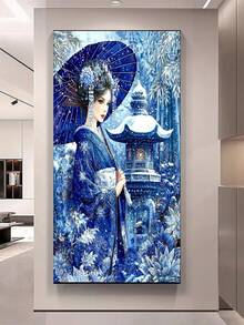 1pc Exquisite Diamond Painting Kit, DIY 5D Diamond Painting Adult Handmade Art Painting Set, Geisha Art Painting, Full Diamond Painting Diamond Art Embroidery Kit, Handmade Home Office Wall Decor - round diamond - View 5