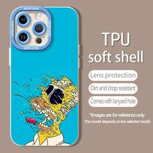 Cráneo de Homero derritiéndose de un brillante color amarillo azulado.funda de teléfono Fundas compatibles con ,Apple,VIVO,OPPO,,, y Honor.Fabricadas en silicona TPU,ofrecen protección contra golpes y caídas. - Blanco - Ver 5