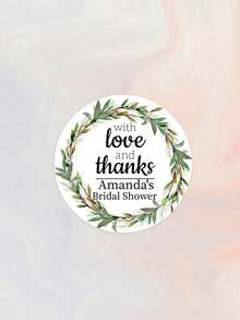 Pegatinas personalizables con texto para fiesta de boda, etiquetas decorativas de tubo de burbujas transparentes. Pegatinas personalizables para recuerdos de boda, etiquetas de agradecimiento floral para regalos de fiesta de compromiso/boda - Multicolor - Ver 18
