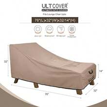 ULTCOVER Cubierta Impermeable de la Silla del Patio Lounge Cubierta Heavy Duty Outdoor Chaise Lounge Cubiertas 2 Paquetes - 1 paquete - Ver 3